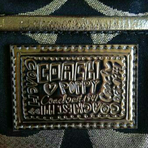 Rare Coach Signature Black/Metallic Handbag - Picture 2 of 4