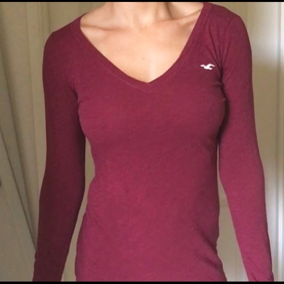 Long sleeve hollister v neck