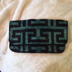 Beaded clutch.