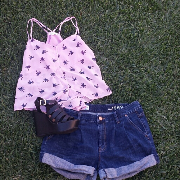 Pink palm tree top