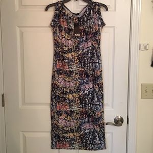 Weekend Sale !! Graffiti bodycon midi dress nwt