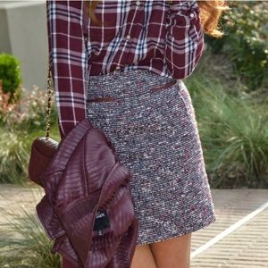 FINAL price - Stylish burgundy tweed skirt