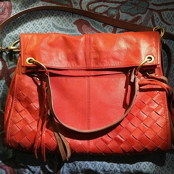 Lucky Brand Diego Red Foldover Crossbody Bag