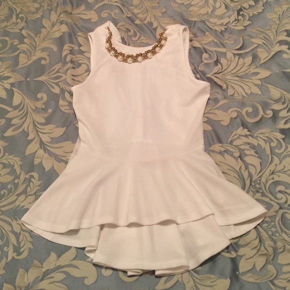 White Medium Peplum Top