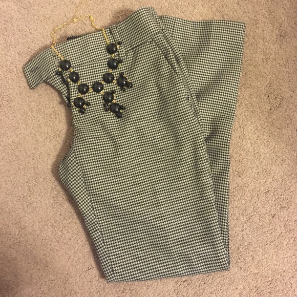 Loft black patterned work pants