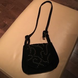Black Cross body with gold detail beading