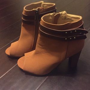 Open toe booties