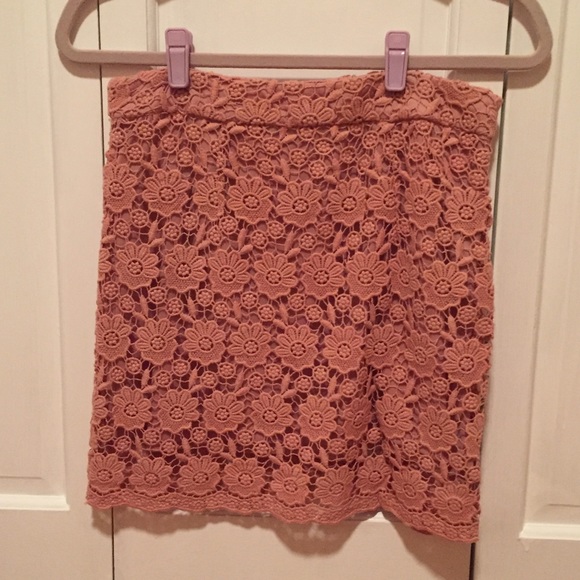 Blush Colored Floral Lace Skirt