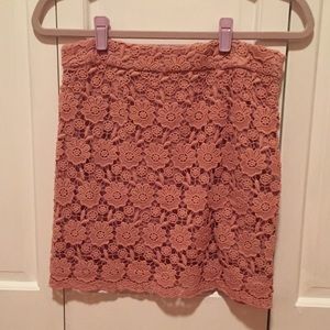 Blush Colored Floral Lace Skirt