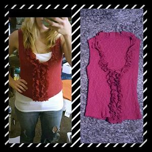 Banana Republic lace sleeveless ruffle crop
