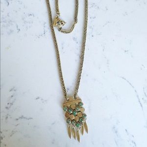 Madewell pendant gold necklace long statement