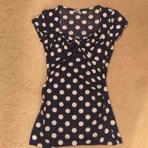 Polkadotted Tie Top