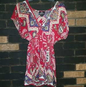Angie Festival/Boho Tunic Paisley Low-cut Dress