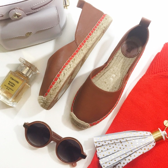 French Connection Shoes - Cognac Leather Espadrilles