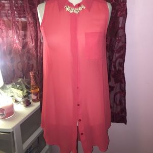 Hot pink cover up, long shirt, or mini dress!