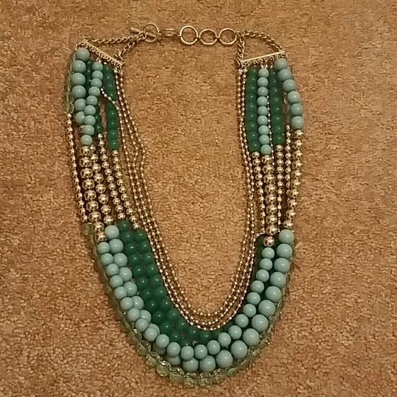 Teal and silver necklace