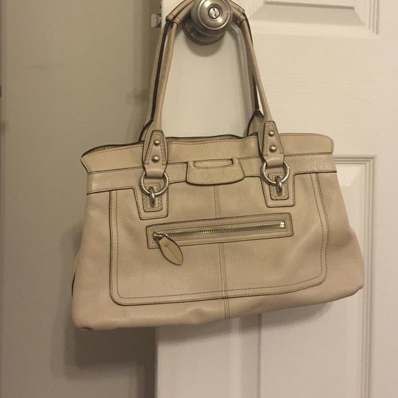 Tan coach purse