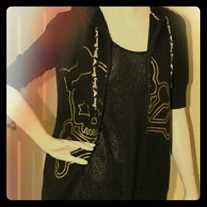 Abbey Dawn skull zip-up sweater with hood