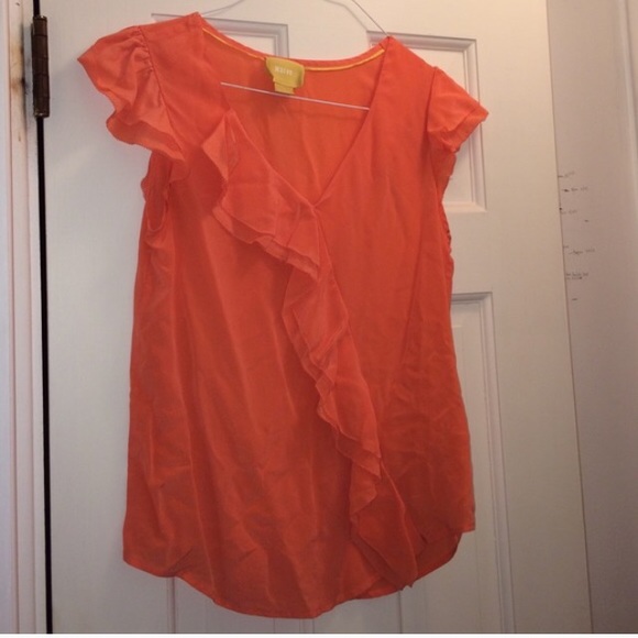 Orange Ruffled Top - Picture 1 of 3