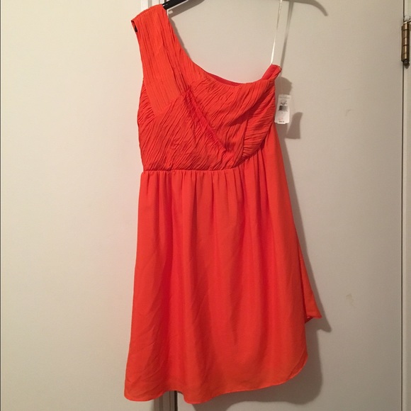 Orange one shoulder dress