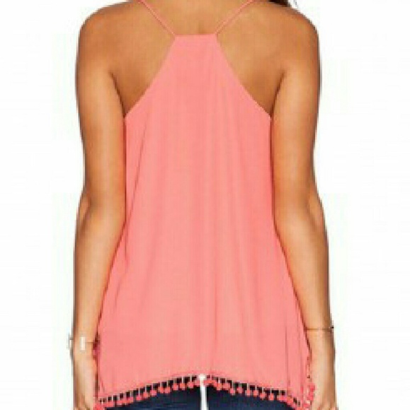 Pink Spaghetti Strap Pom-Pom Top - Picture 2 of 4