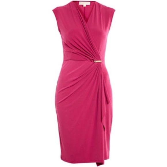 Flattering Michael Kohrs Drape Red Dress