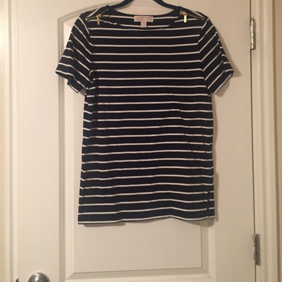 Worn twice Michael Kors navy striped top!