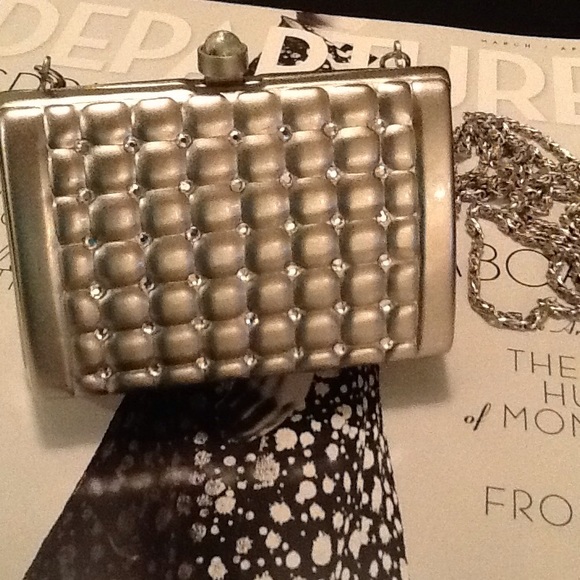 💃🏽Silver, metal, lipstick/license evening purse