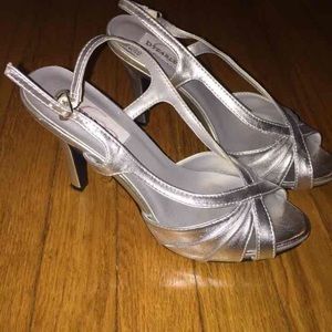 Silver Open Toed Heels