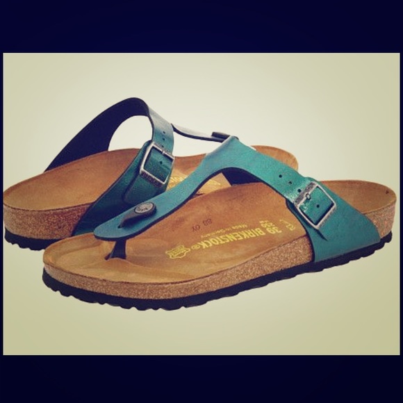 teal birkenstock gizeh