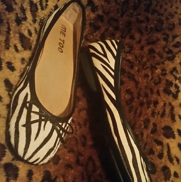 Zebra fur ballet flats