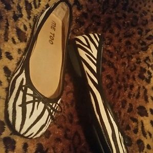 Zebra fur ballet flats