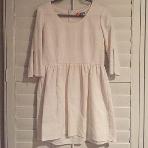 ASOS White Dress with Zipper and Bow Detail.