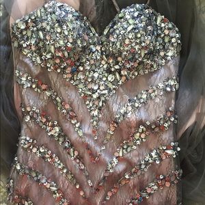 Grey sequin prom dress