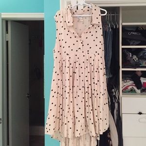 CREAM DRESS WITH BLACK POLKA DOTS