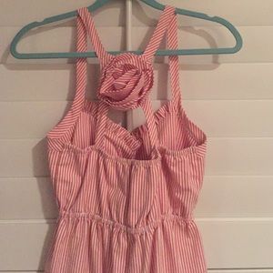 Judith March Orange and White Dress with Flower.