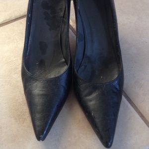 Stuart Weitzman Black Croc Heels