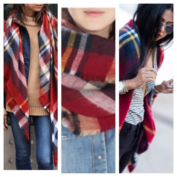 Zara inspired Plaid Blanket Scarf