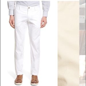 Boss Stanino White Cotton Trousers Men