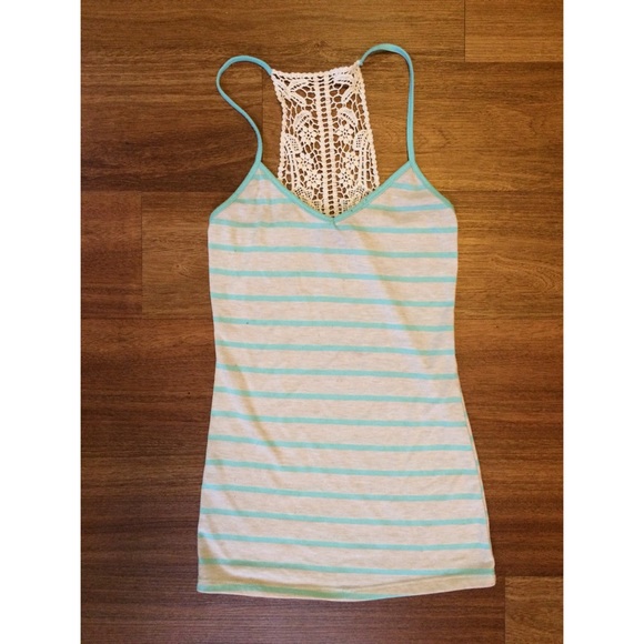 Striped Cami With Crochet Back