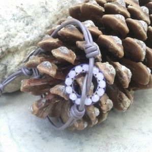 Light Rose Mix Single Wrap Leather Bracelet