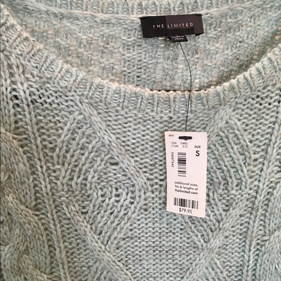 NWT The Limited | aqua cable knit sweater - Picture 2 of 4