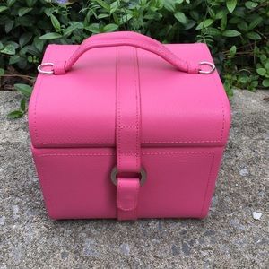 NWOT Mini Pink Travel Jewelry Case Box