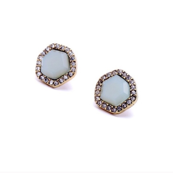 Coco Pavé Stone Blue Stud Earrings - Picture 2 of 3