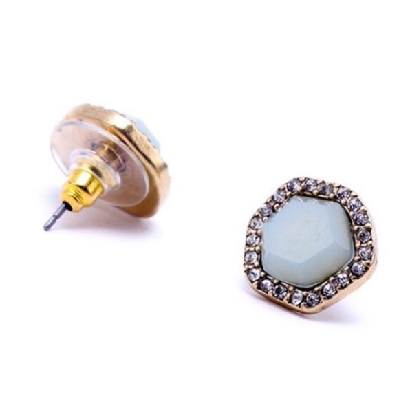 Coco Pavé Stone Blue Stud Earrings - Picture 3 of 3