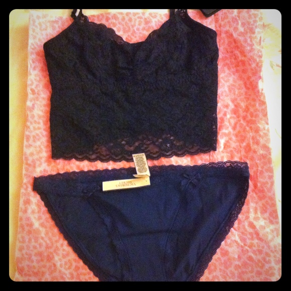 Abercrombie navy blue bralette and panty bundle