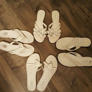 4 Pairs White Sandals