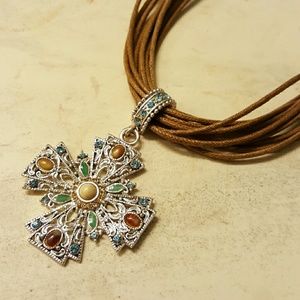 Cross pendant southwest style necklace