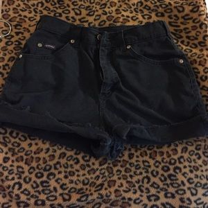 High waisted torn shorts