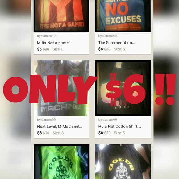 SALE!! ONLY $6 EACH ON ALL SHIRTS!!